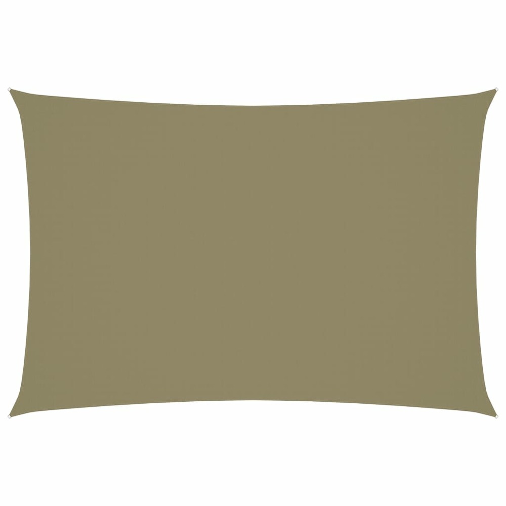 Voile toile d'ombrage parasol tissu oxford rectangulaire 3 x 5 m beige