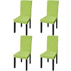 Housse de chaise droite extensible 4 pcs vert