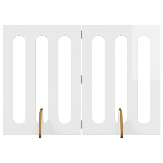 Clôture pliable pour animaux 2 pcs blanc brillant