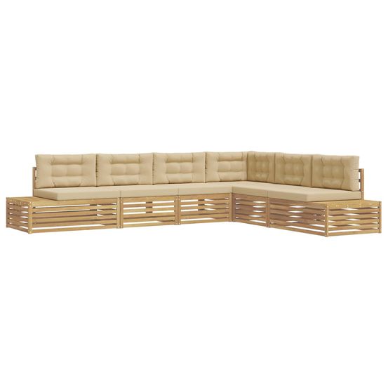 7 pc ensemble de canapés d'extérieur polyester blanc
