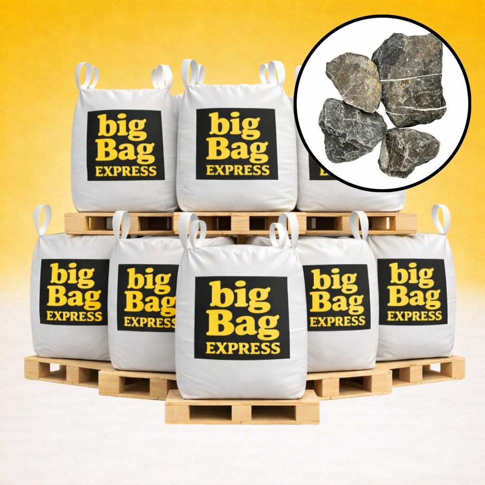 Pack 8 x big bag de +/- 1,5t ballast ou pierre à gabion gris ø 80/150 mm - livraison premium