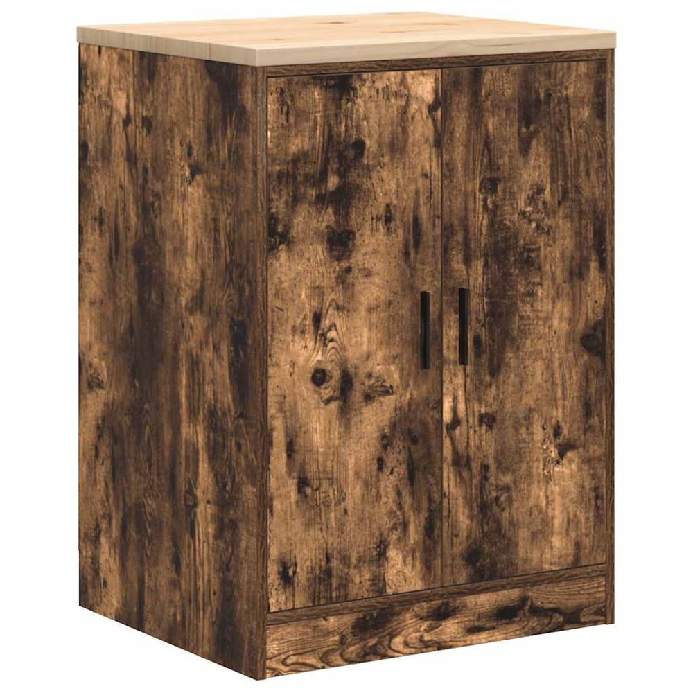 Armoire de rangement de garage chêne fumé 60x51x85 cm bois pin