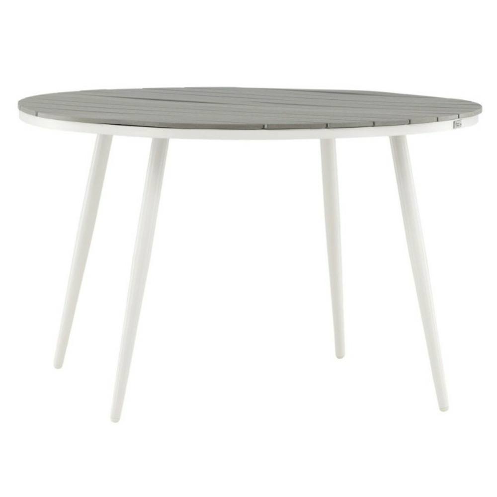 Table de jardin ronde break 120cm gris