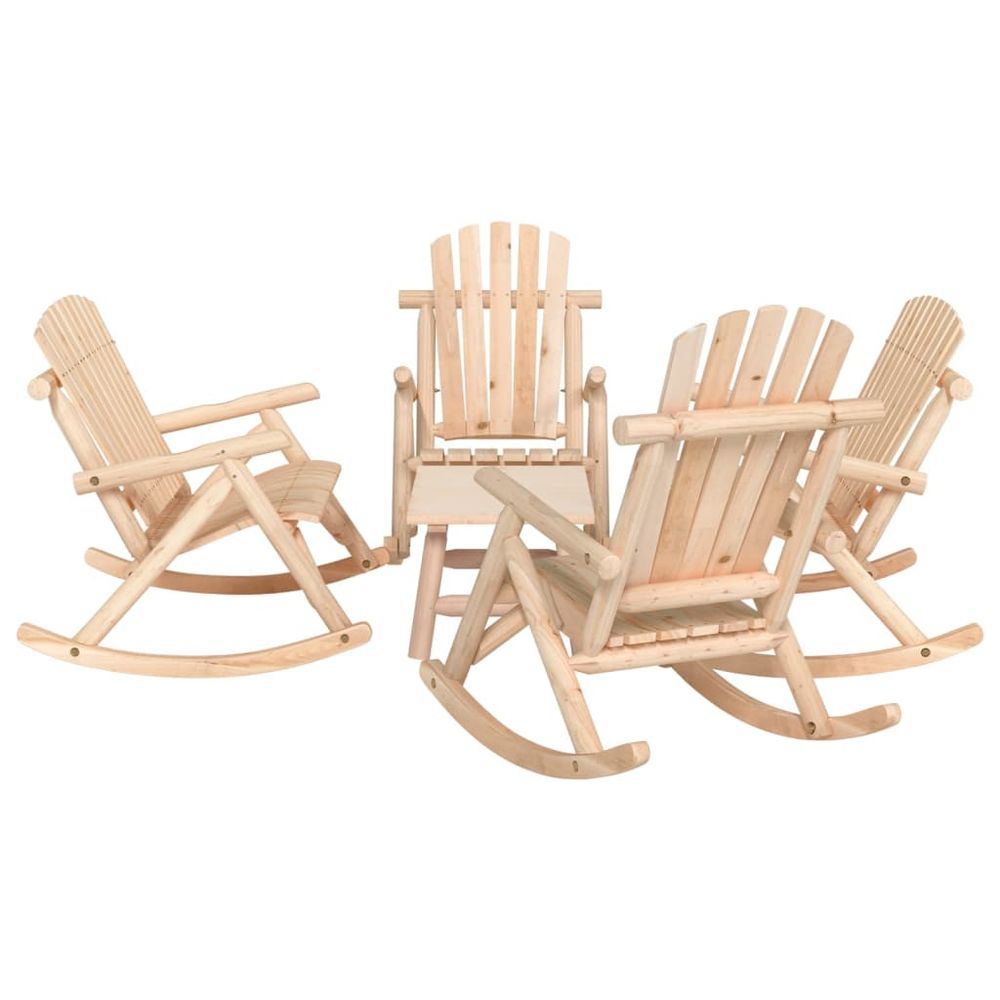Ensemble de salon de jardin 5 pcs bois massif d'épicéa