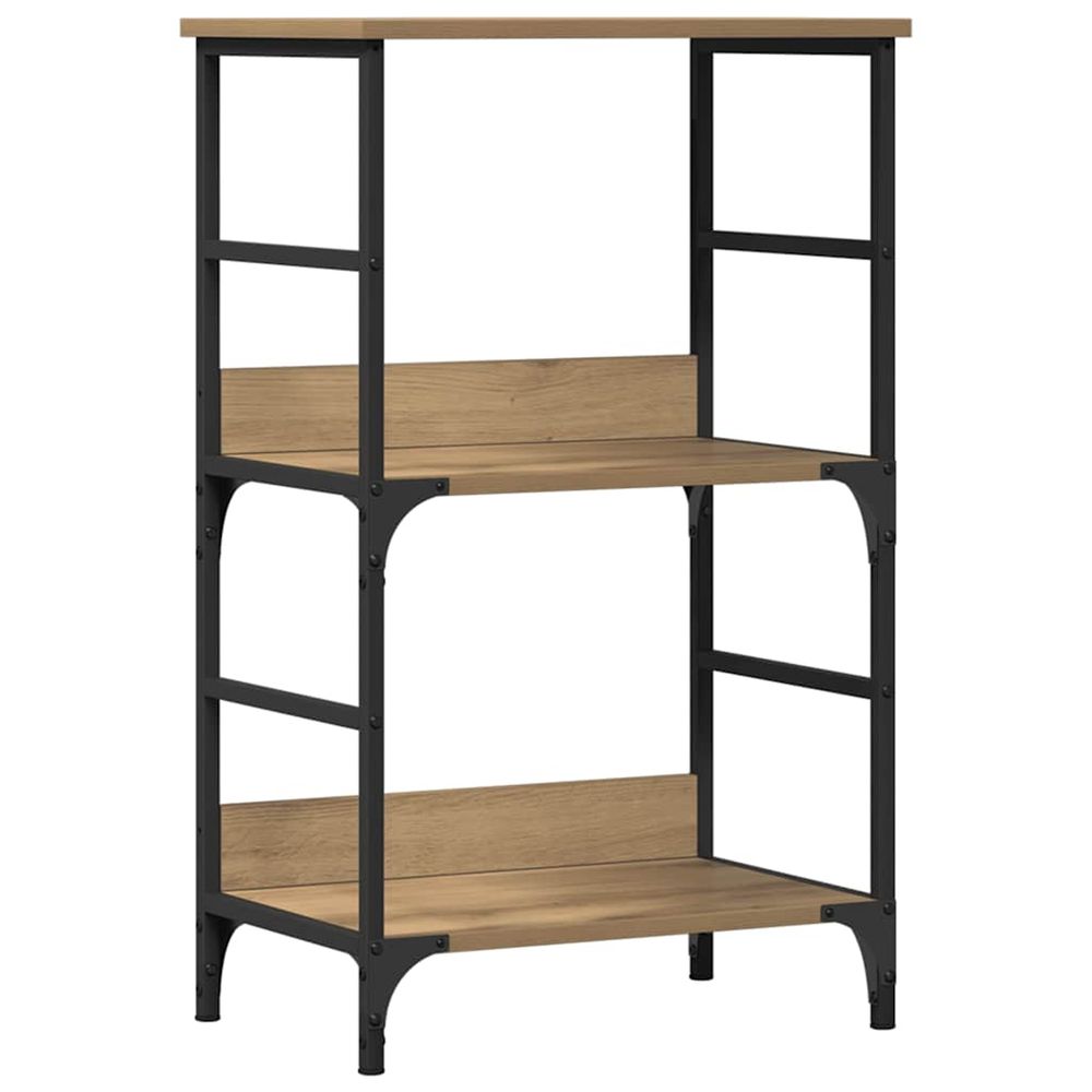 Bibliothèque chêne artisanal 50x33x82 cm bois d'ingénierie