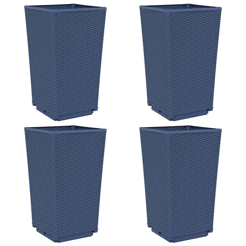 Jardinière d'extérieurs 4 pcs bleu gris 32,5x32,5x57 cm pp