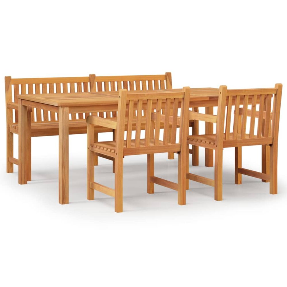 Ensemble à manger de jardin 4 pcs bois de teck massif