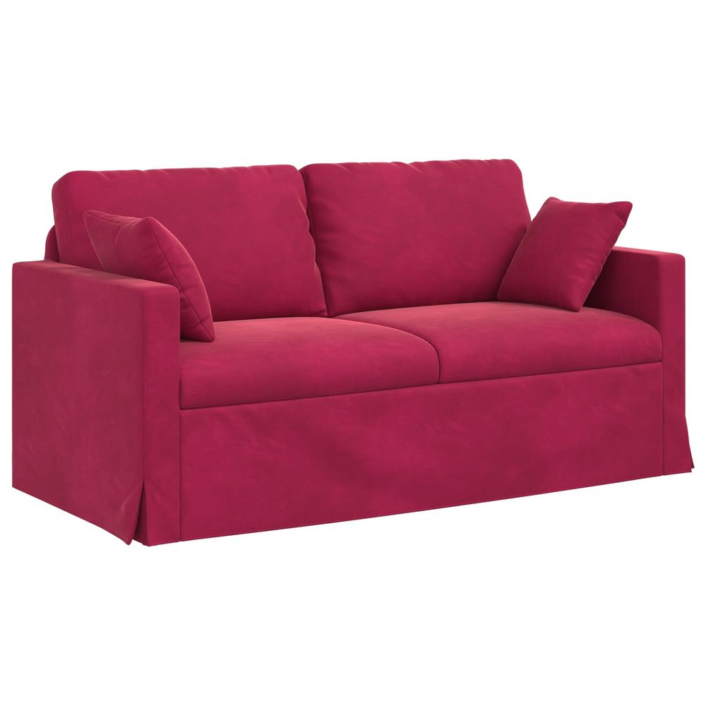 Canapé bordeaux 158 x 78 x 80 cm velours