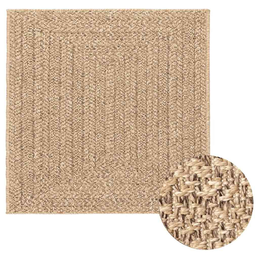 Tapis zizur 240x240 cm aspect de jute intérieur et extérieur