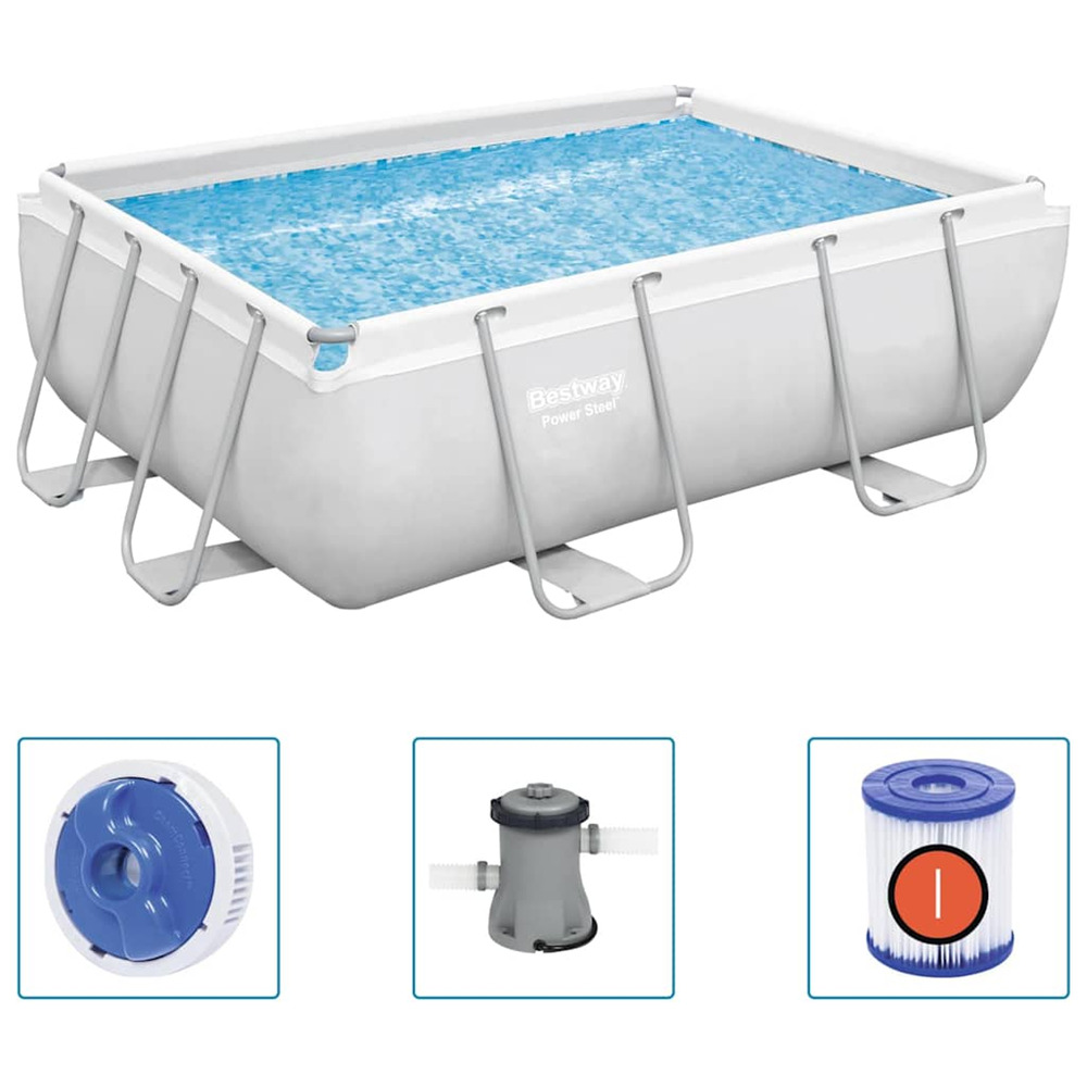 Ensemble de piscine power steel rectangulaire 282x196x84 cm