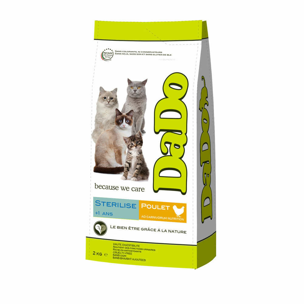 Croquettes pour chats adultes stérilisés poulet 10 kg