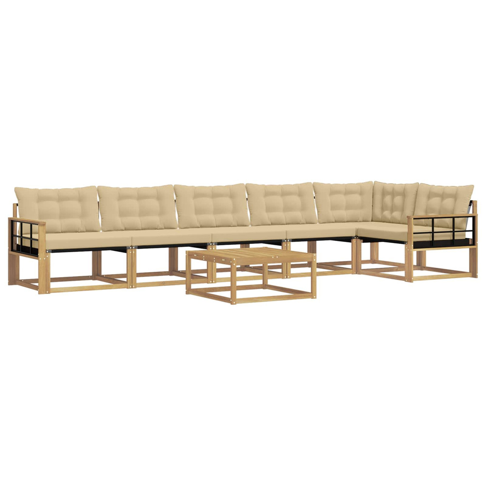 Ensemble de canapés d'extérieur 7 pcs blanc et beige