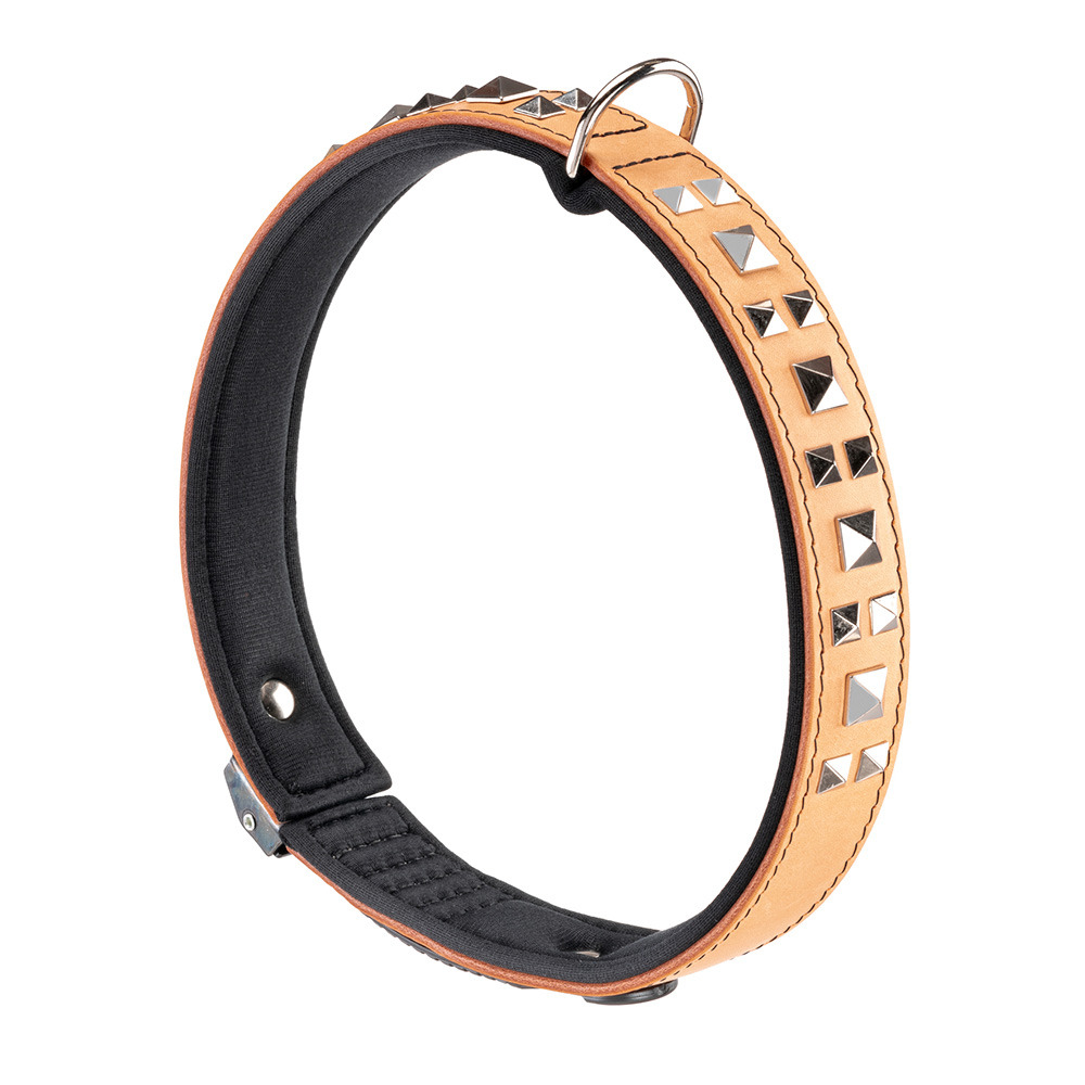 Collier pour chiens giotto luxor c30/67, en cuir véritable avec clous argentés