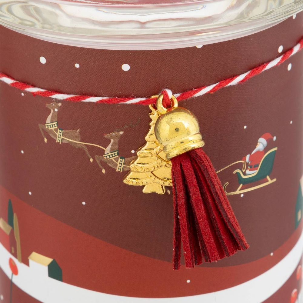 Bougie parfumée imprimée 265g pot verre assorti
