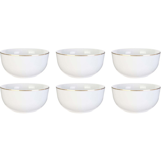 Bol en porcelaine liseré doré 50 cl lot de 6