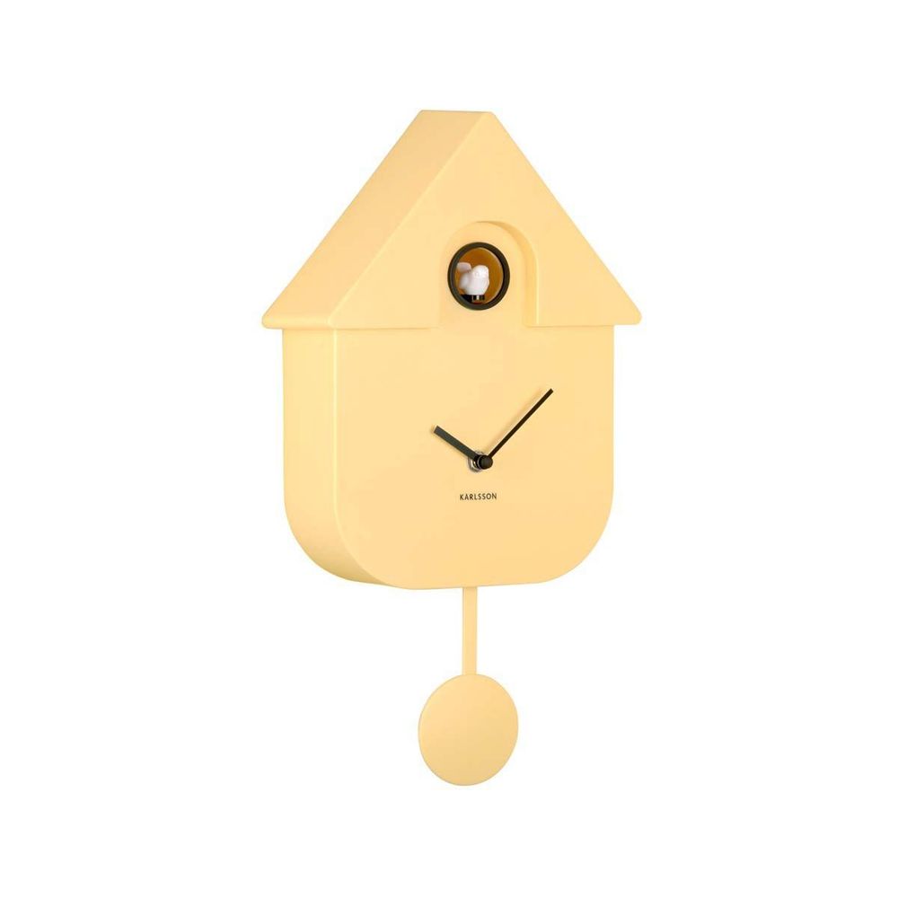 Horloge murale moderne cuckoo jaune clair