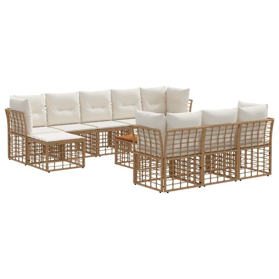 Ensemble de canapés d'extérieur 11 pc blanc naturel et crème