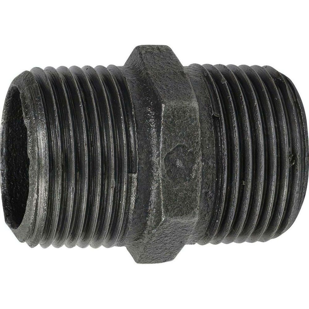 Mamelon mâle-mâle en fonte malléable à cœur noir - 3''