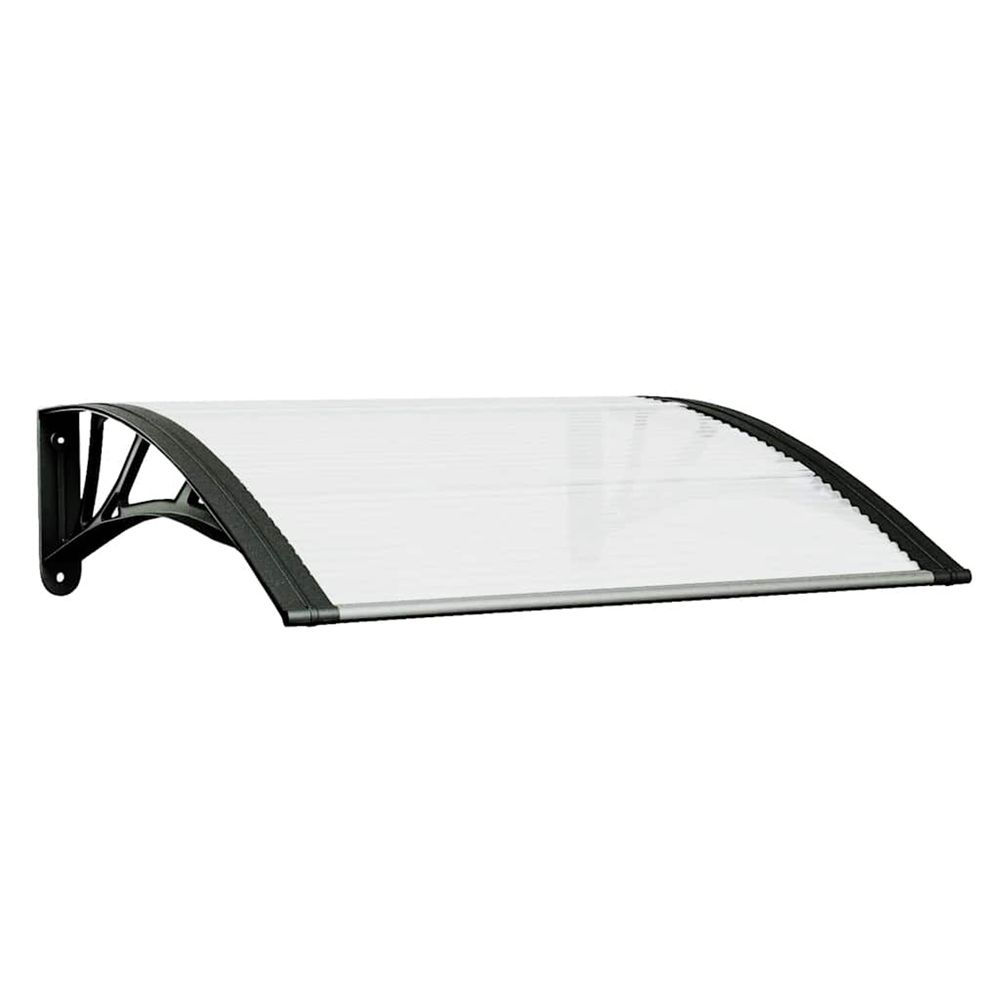 Auvent de porte noir et transparent 80x75 cm polycarbonate