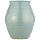 Pot avec rainures surface craquelée turquoise dimensions: h: 32 ø: 25cm