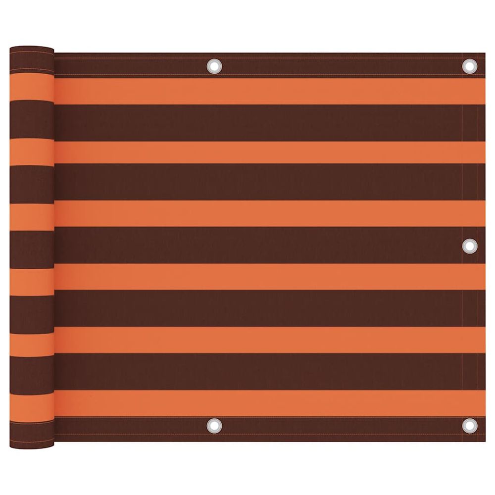 Écran de balcon orange et marron 75x500 cm tissu oxford