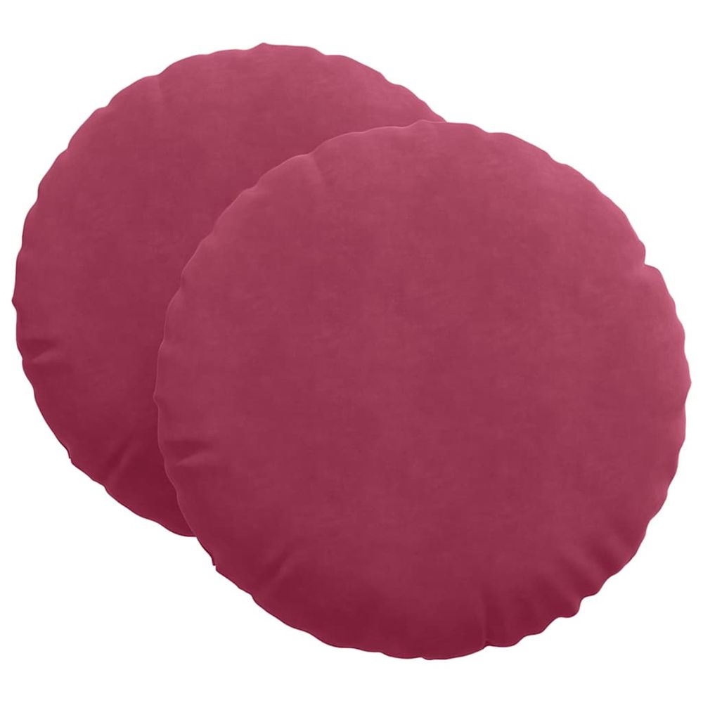 Coussins de siège 2 pc velours bordeaux ø 80 x 29 cm