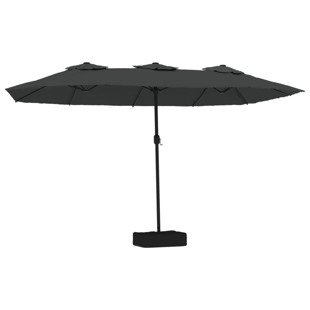 Parasol de jardin à double tête avec led anthracite 449x265 cm