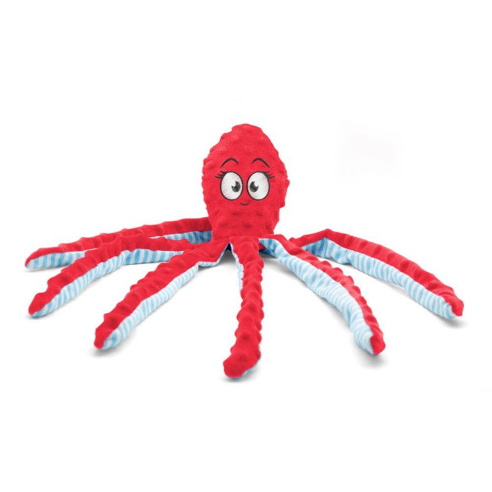 Peluche à couinement pour chien bubimex - poulpe rouge, 45 cm
