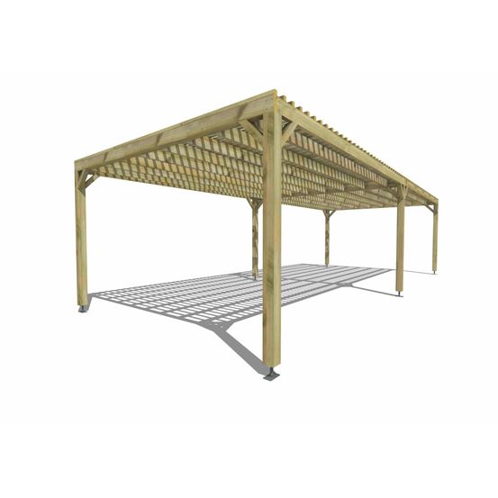 Pergola bois • 10m x 4m • indépendante • sens largeur • lattage bois • livraison comprise