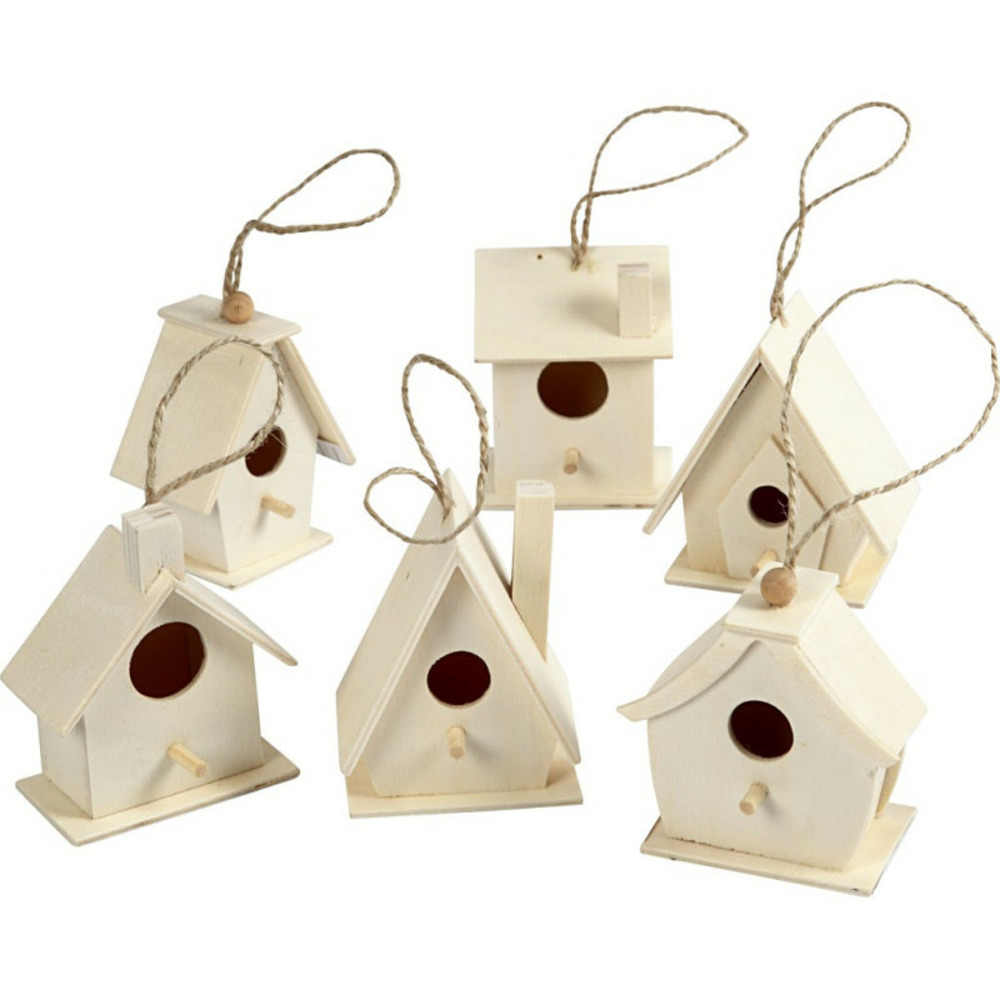 Creativ company - birdhouse wood 7cm, 6pcs. 575770