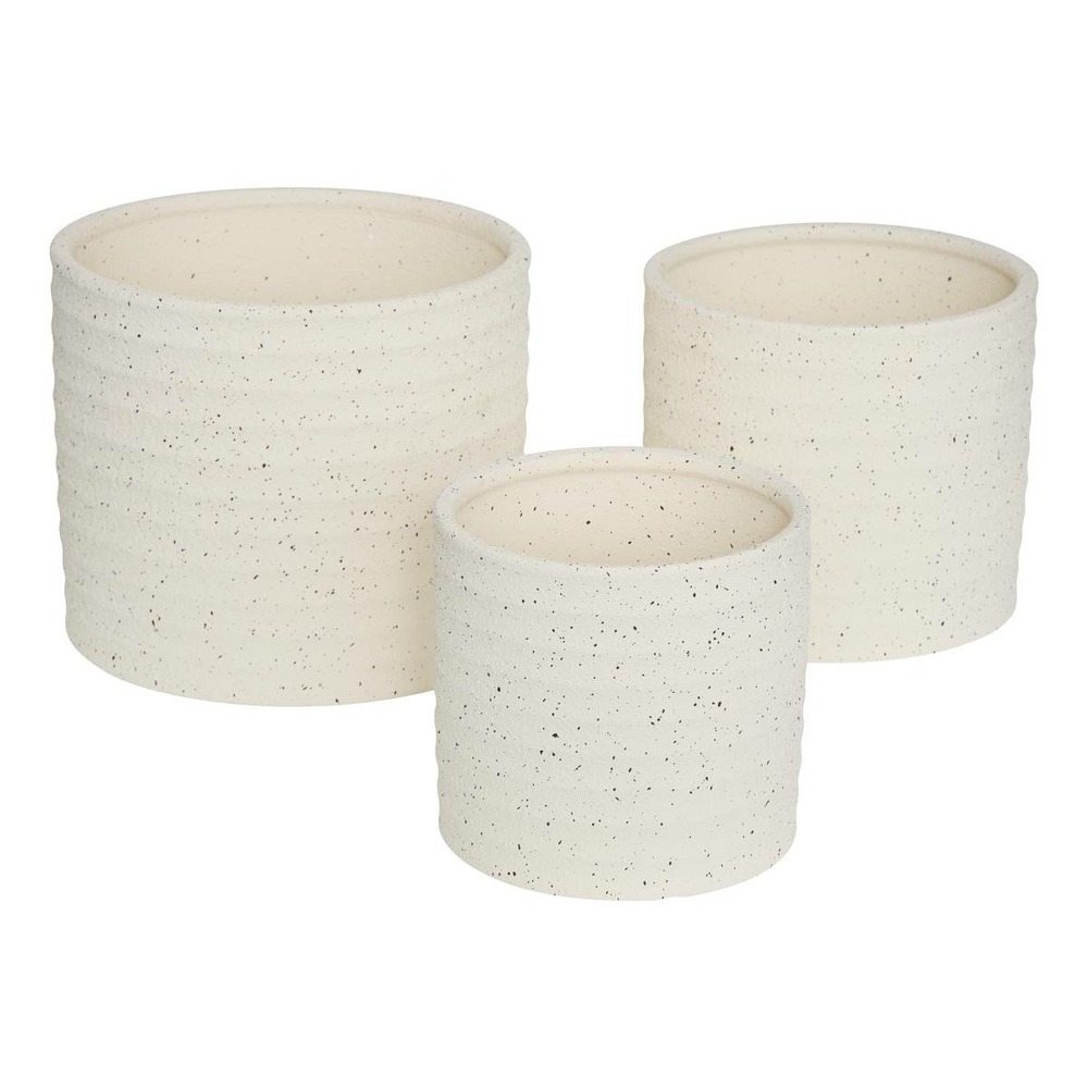 Set de 3 pot de fleurs elly en grès 25x25x21,5cm