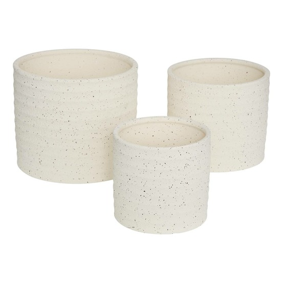 Set de 3 pot de fleurs elly en grès 25x25x21,5cm
