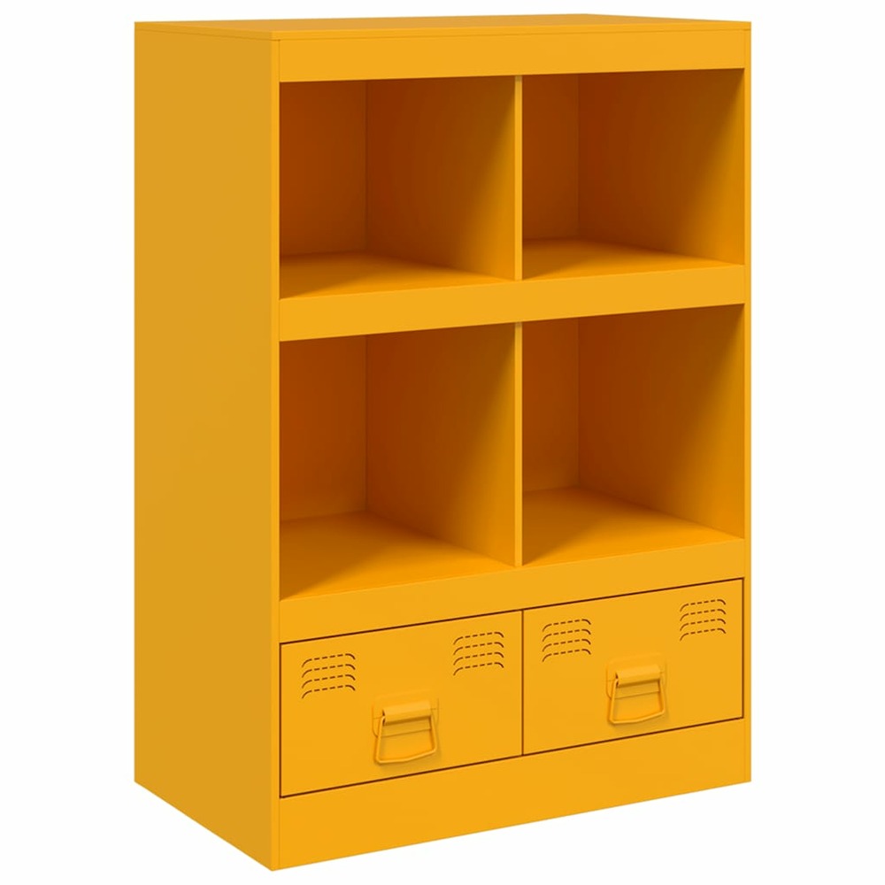 Buffet bahut commode armoire meuble de rangement organisateur cuisine salle de séjour salon jaune moutarde 67 x 39 x 95 cm ac