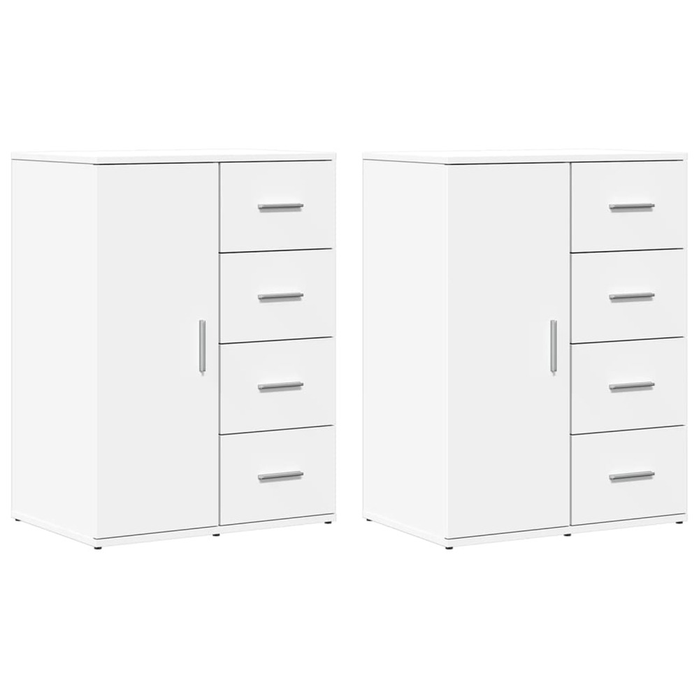 Buffets 2 pcs blanc 59x39x80 cm bois d'ingénierie