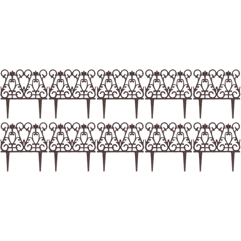 Bordure de jardin en fonte victorienne lot de 10