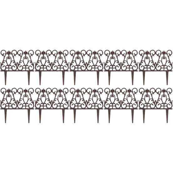 Bordure de jardin en fonte victorienne lot de 10