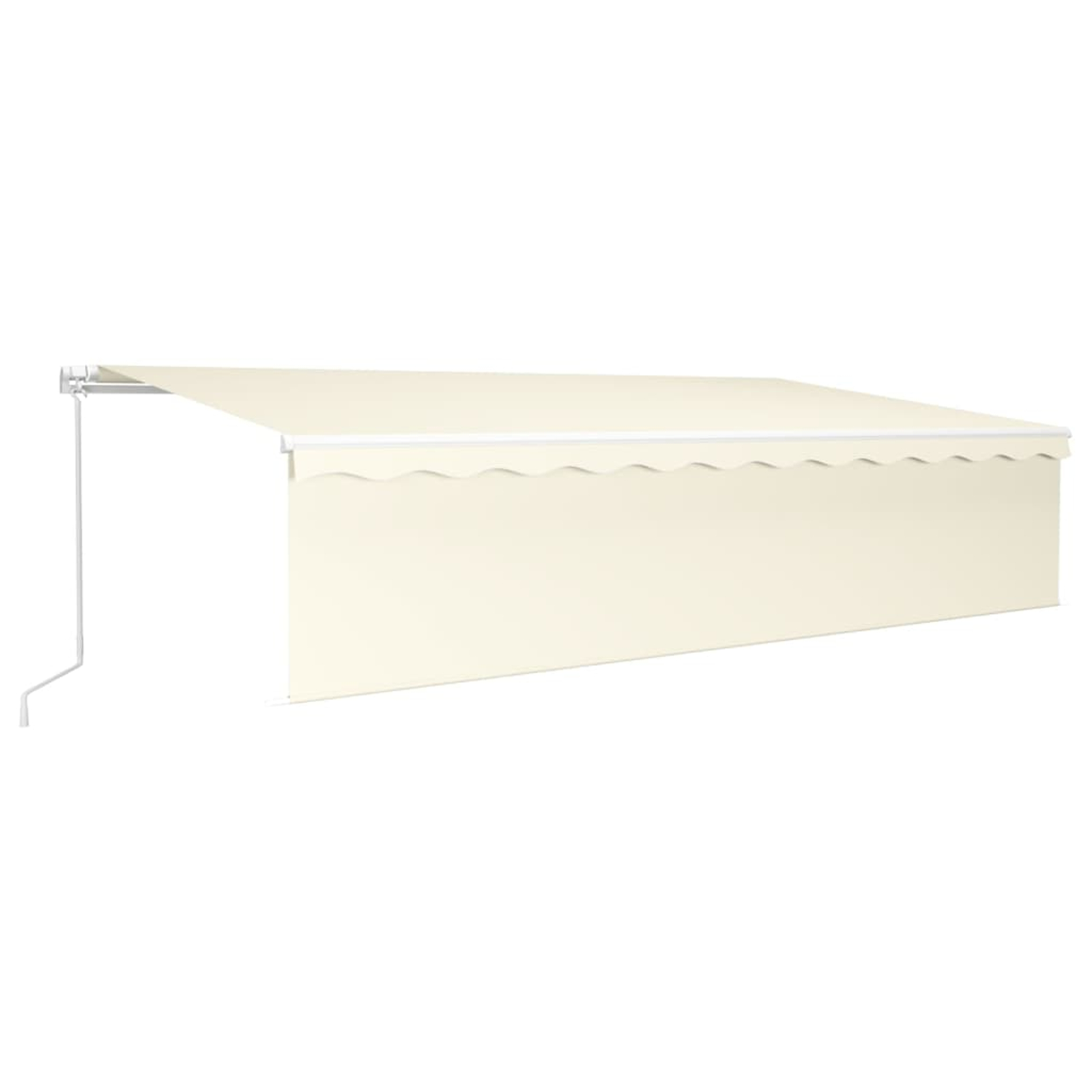 Auvent manuel rétractable avec store et led 6x3 m crème