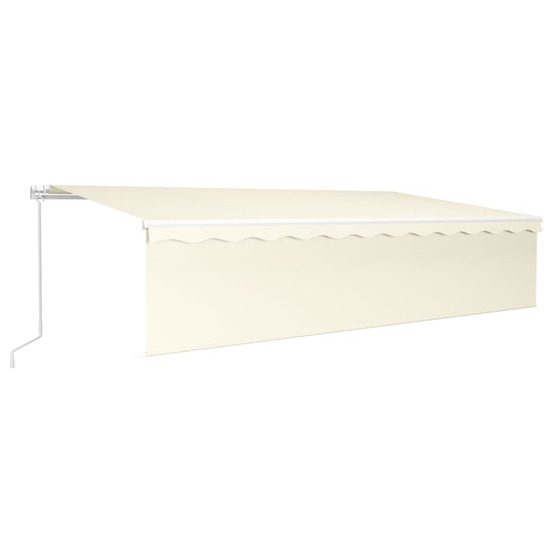 Auvent manuel rétractable avec store et led 6x3 m crème