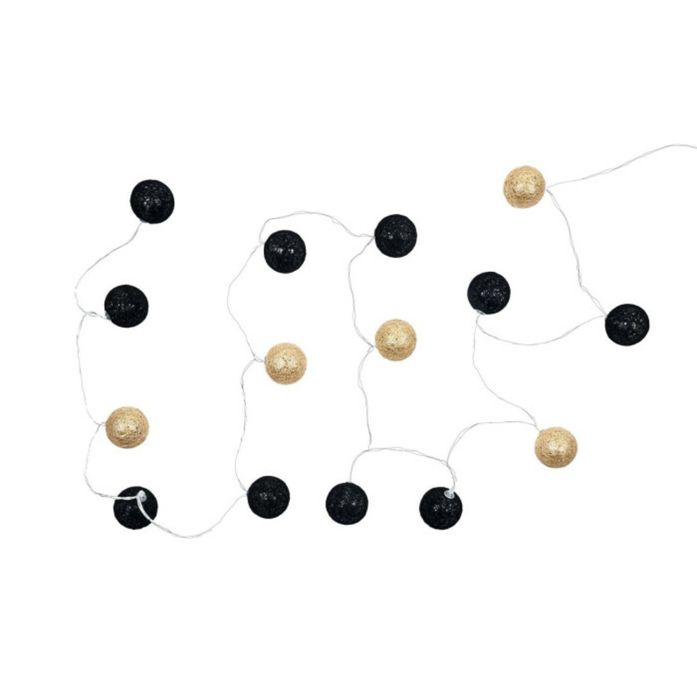 Guirlande lumineuse led boule 360cm noir & or