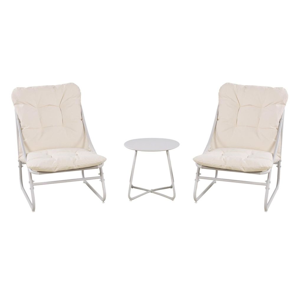 Salon de jardin en acier 2 places antibes - beige
