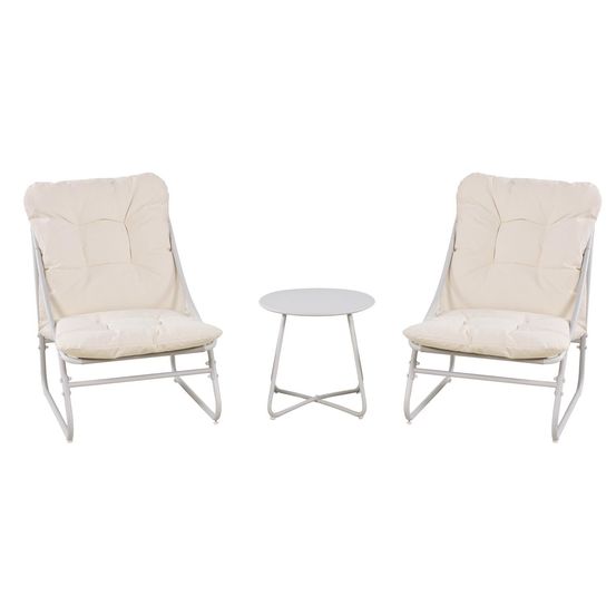Salon de jardin en acier 2 places antibes - beige