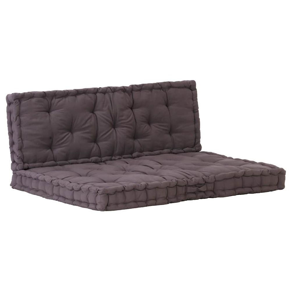 Coussins de plancher de palette lot de 2 coton anthracite