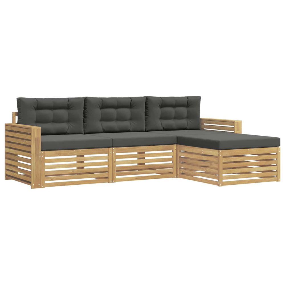 Ensemble de canapés d'extérieur 4 pc blanc et anthracite