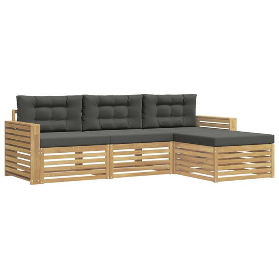 Ensemble de canapés d'extérieur 4 pc blanc et anthracite