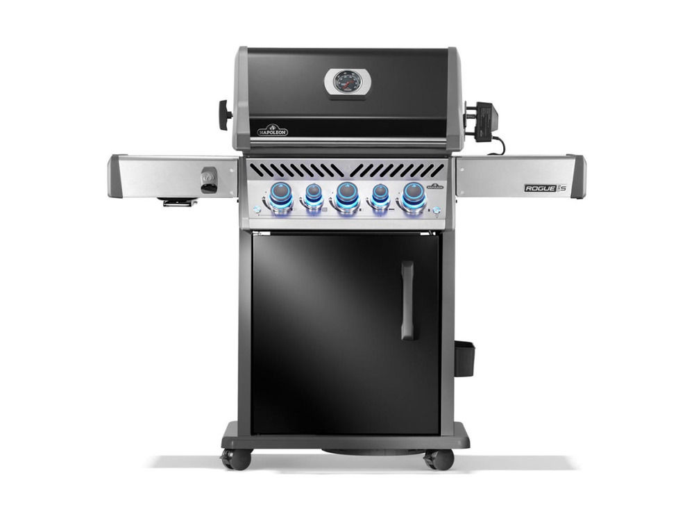 Barbecue à gaz rogue pro-s noir 3 brûleurs + 1 sizzle zone + 1 brûleur arriére