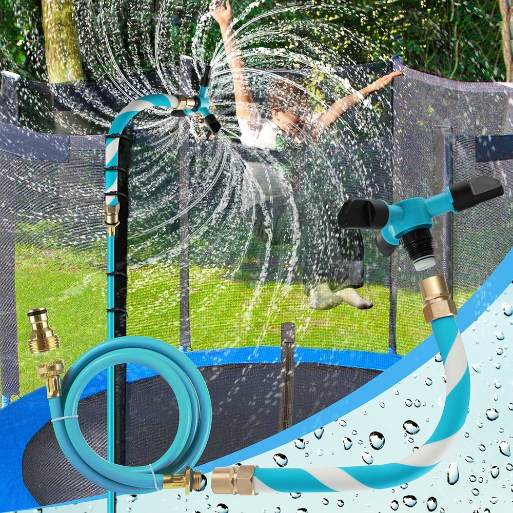 Trampoline pour enfants avec arroseur bleu pour parc aquatique