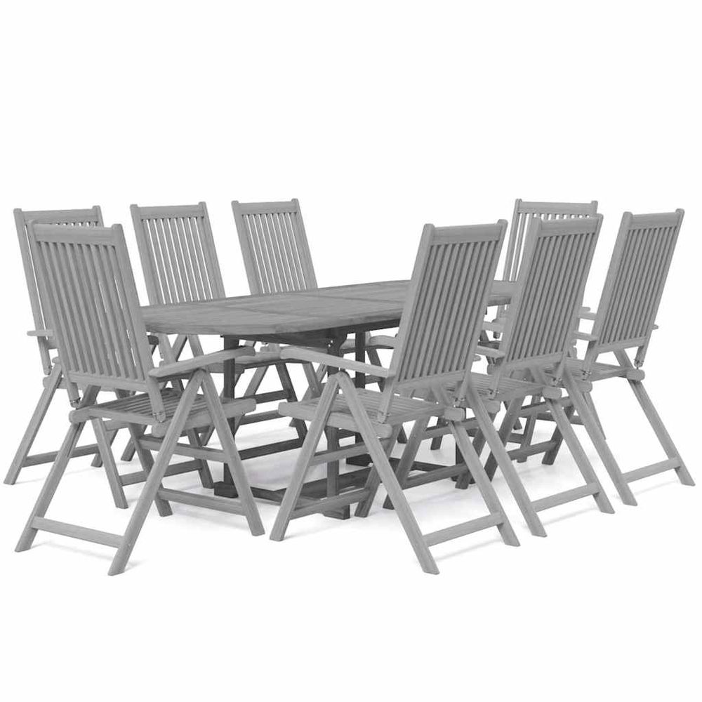 Ensemble à manger de jardin 9 pcs bois d'acacia solide