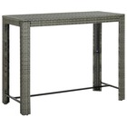 Table de bar de jardin gris 140,5x60,5x110,5 cm résine tressée