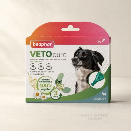 Pipettes antiparasitaires beaphar vetopure pour chien 15 à 30 kg 6
