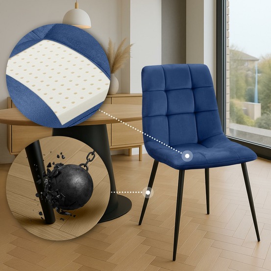 Chaise de salle à manger antibes en velours élégante et confortable